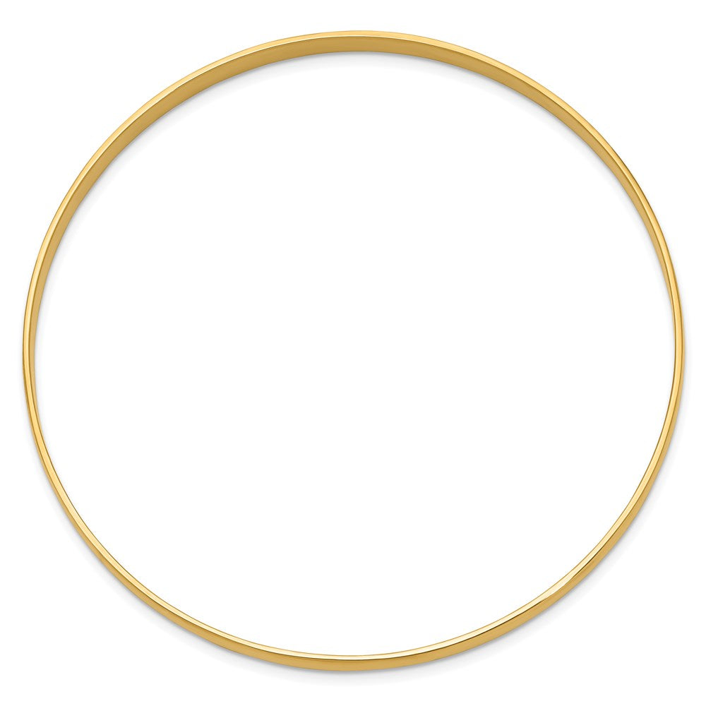14K Gelbgold 4mm Massiv Poliert Halb-round Schieber-on Armreif