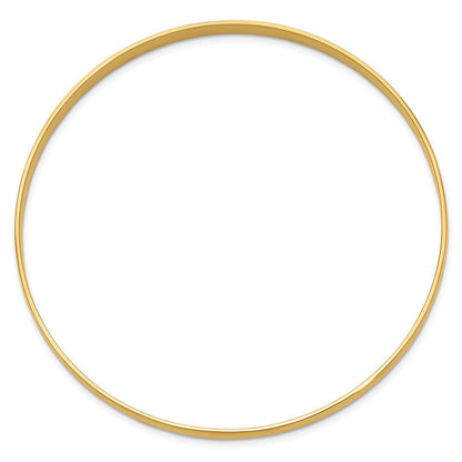 14K Gelbgold 4mm Massiv Poliert Halb-round Schieber-on Armreif
