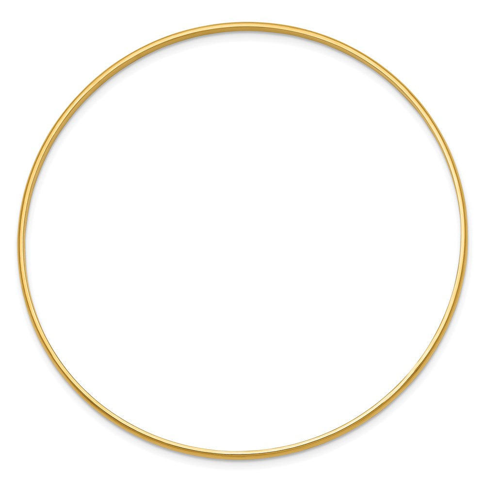 14K Gelbgold 2mm Massiv Poliert Halb-round Schieber-on Armreif