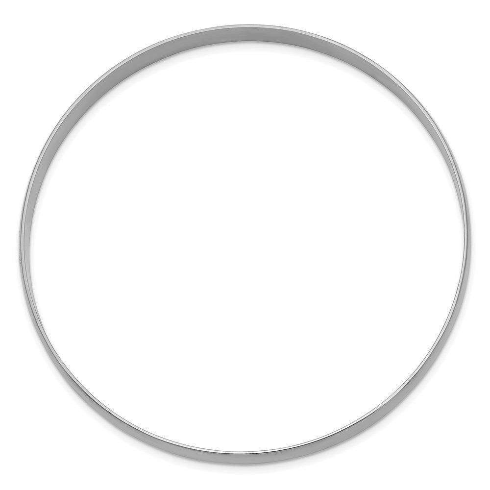 14K Weißgold 6mm Massiv Poliert Halb-round Schieber-on Armreif