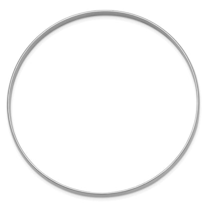 14K Weißgold 4mm Massiv Poliert Halb-round Schieber-on Armreif