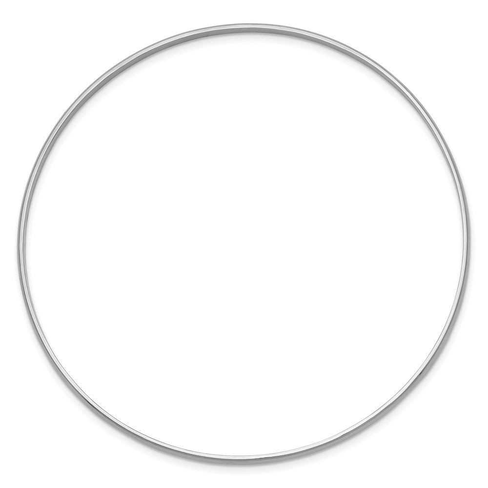 14K Weißgold 2mm Massiv Poliert Halb-round Schieber-on Armreif