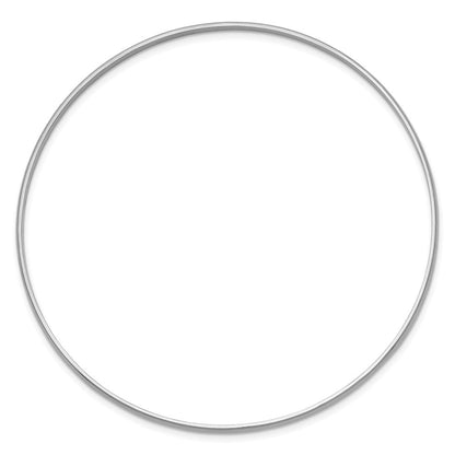 14K Weißgold 2mm Massiv Poliert Halb-round Schieber-on Armreif