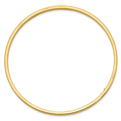 14K Gelbgold 3mm Poliert Quadratisch Röhre Schieber-on Armreif