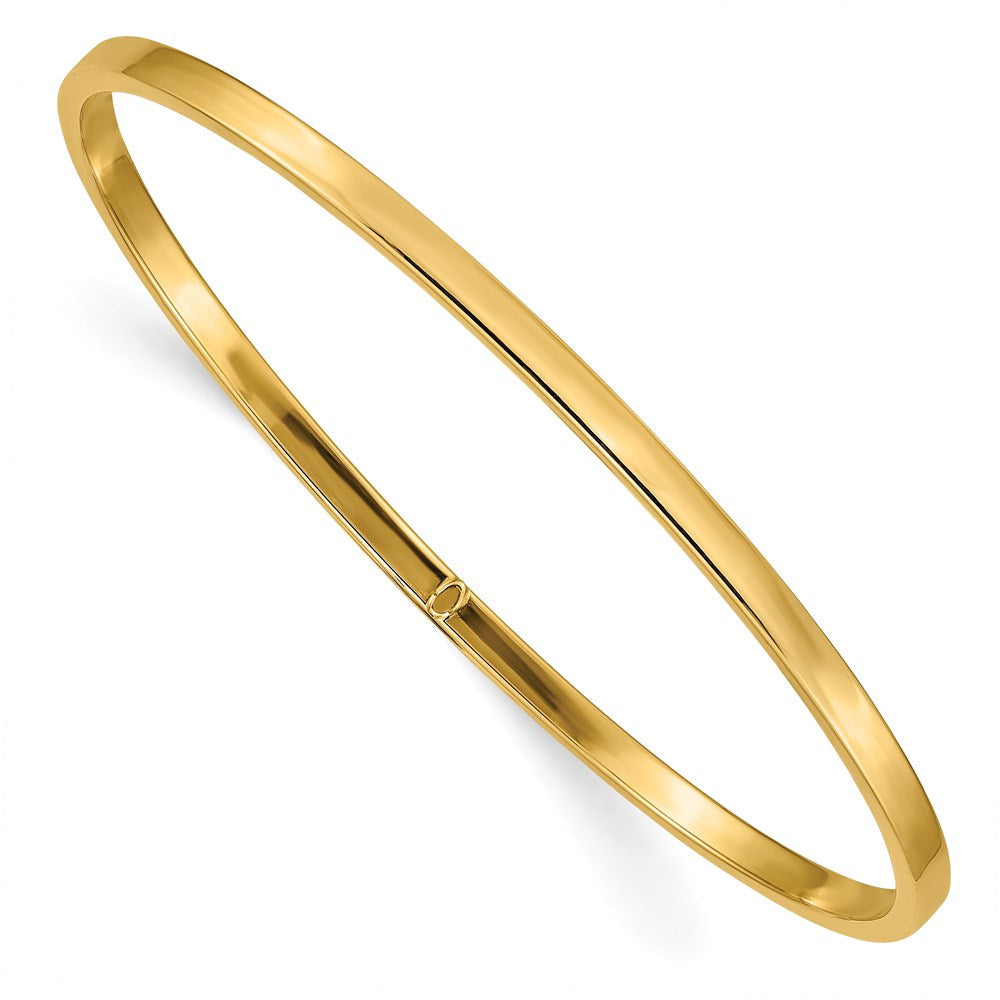 14K Gelbgold 3mm Poliert Quadratisch Röhre Schieber-on Armreif