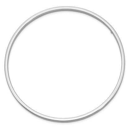 14K Weißgold 3mm Poliert Quadratisch Röhre Schieber-on Armreif