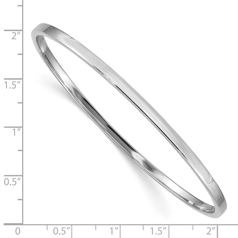 14K Weißgold 3mm Poliert Quadratisch Röhre Schieber-on Armreif