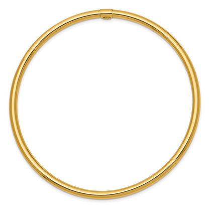 14K Gelbgold 3mm Poliert Rund Röhre Schieber-on Armreif