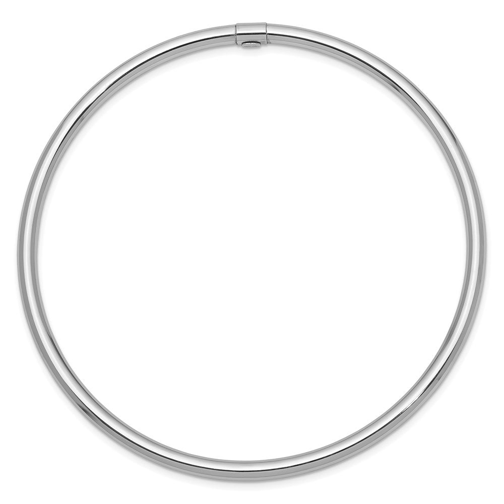 14K Weißgold 3mm Poliert Rund Röhre Schieber-on Armreif