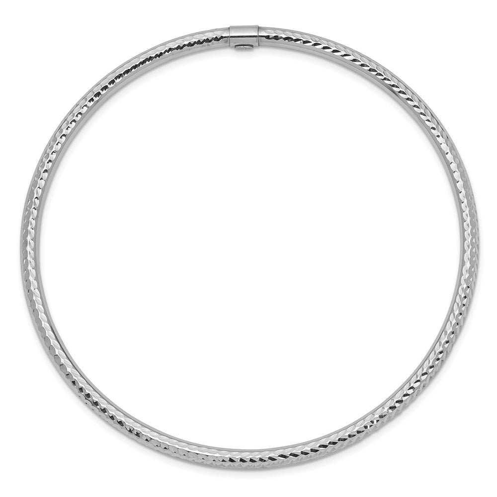 14K Weißgold 3mm Diamantiert Schieber-on Armreif