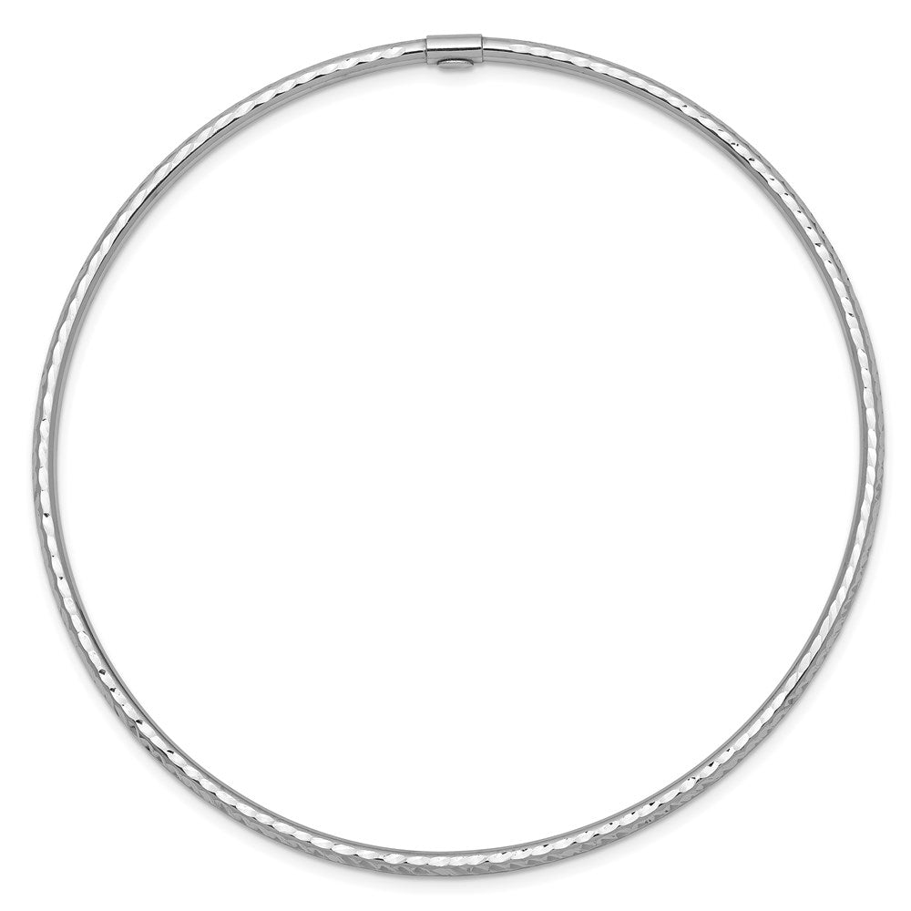 14K Weißgold 2mm Diamantiert Schieber-on Armreif
