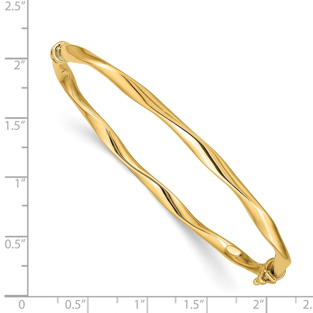 14K Gelbgold Gedreht Röhre Klappbar Armreif