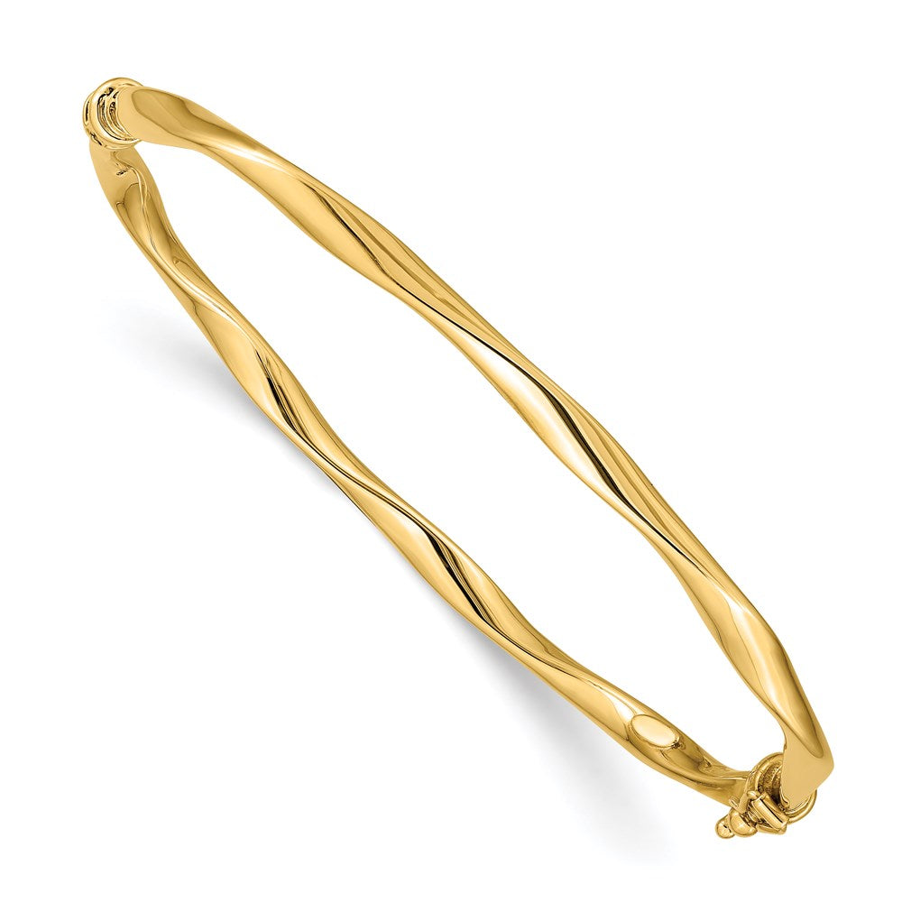 14K Gelbgold Gedreht Röhre Klappbar Armreif