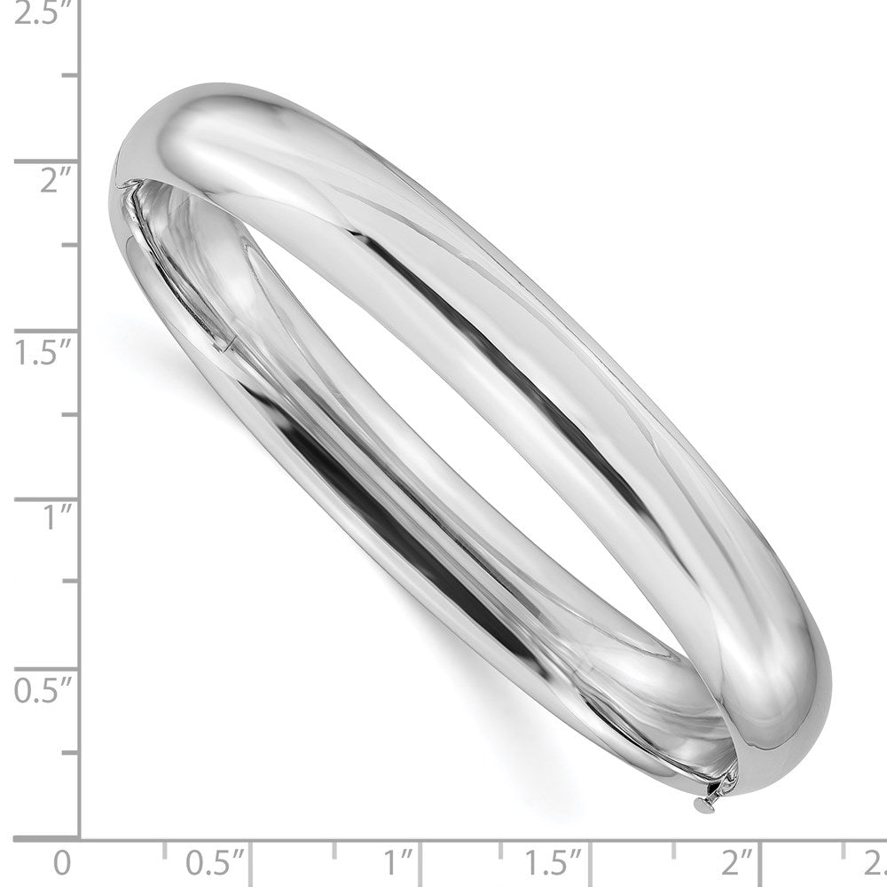 14K Weißgold Hoch Poliert 10.00mm Klappbar Armreif
