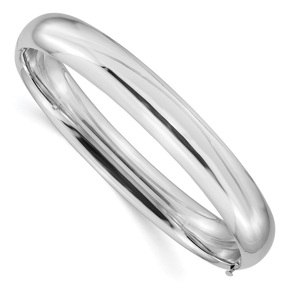 14K Weißgold Hoch Poliert 10.00mm Klappbar Armreif