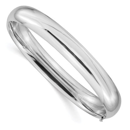 14K Weißgold Hoch Poliert 10.00mm Klappbar Armreif