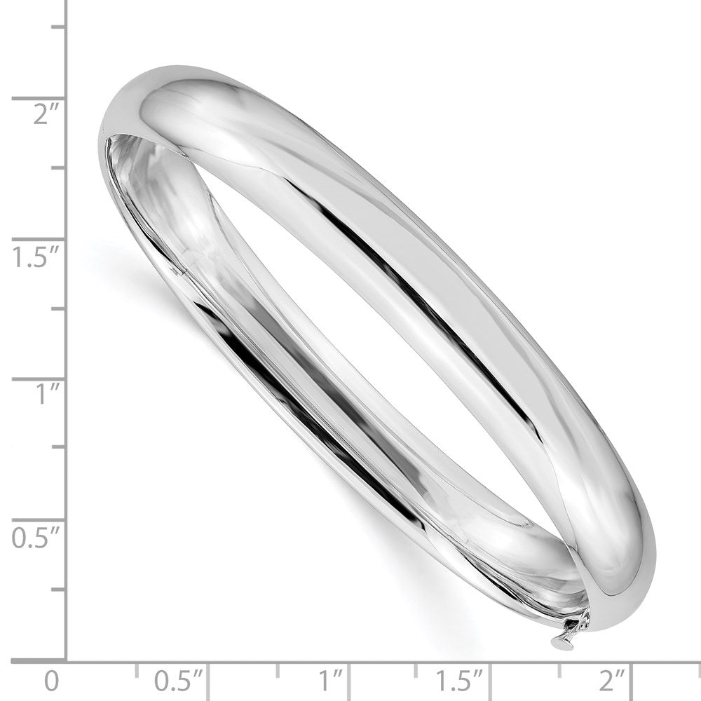 14K Weißgold Hoch Poliert 8.00mm Klappbar Armreif