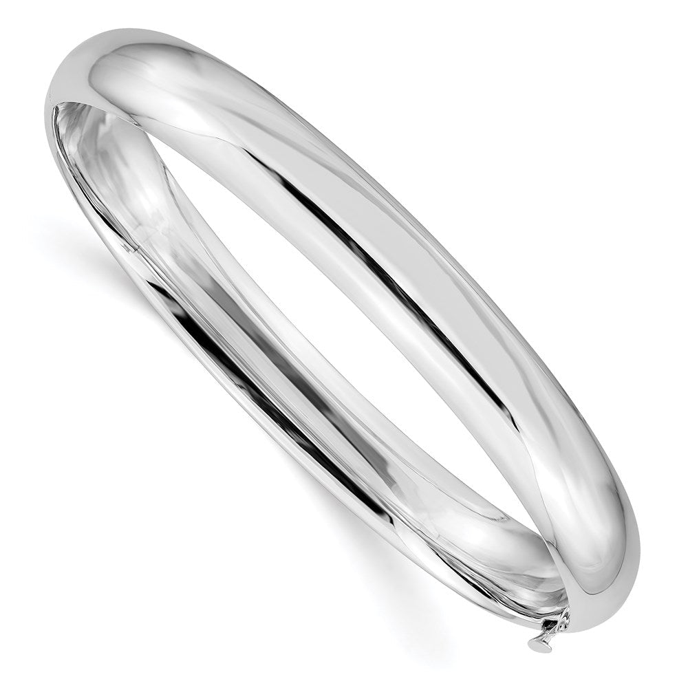 14K Weißgold Hoch Poliert 8.00mm Klappbar Armreif
