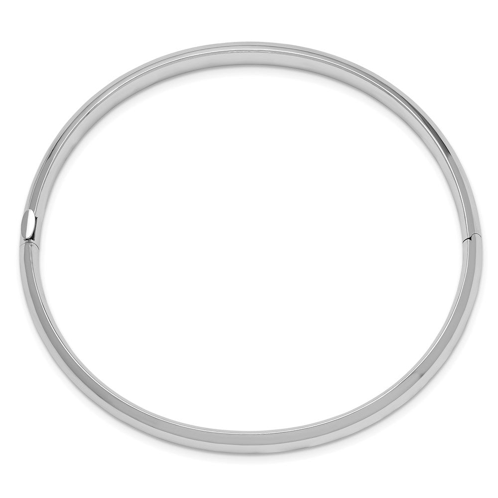 14K Weißgold Hoch Poliert 6.00mm Klappbar Armreif