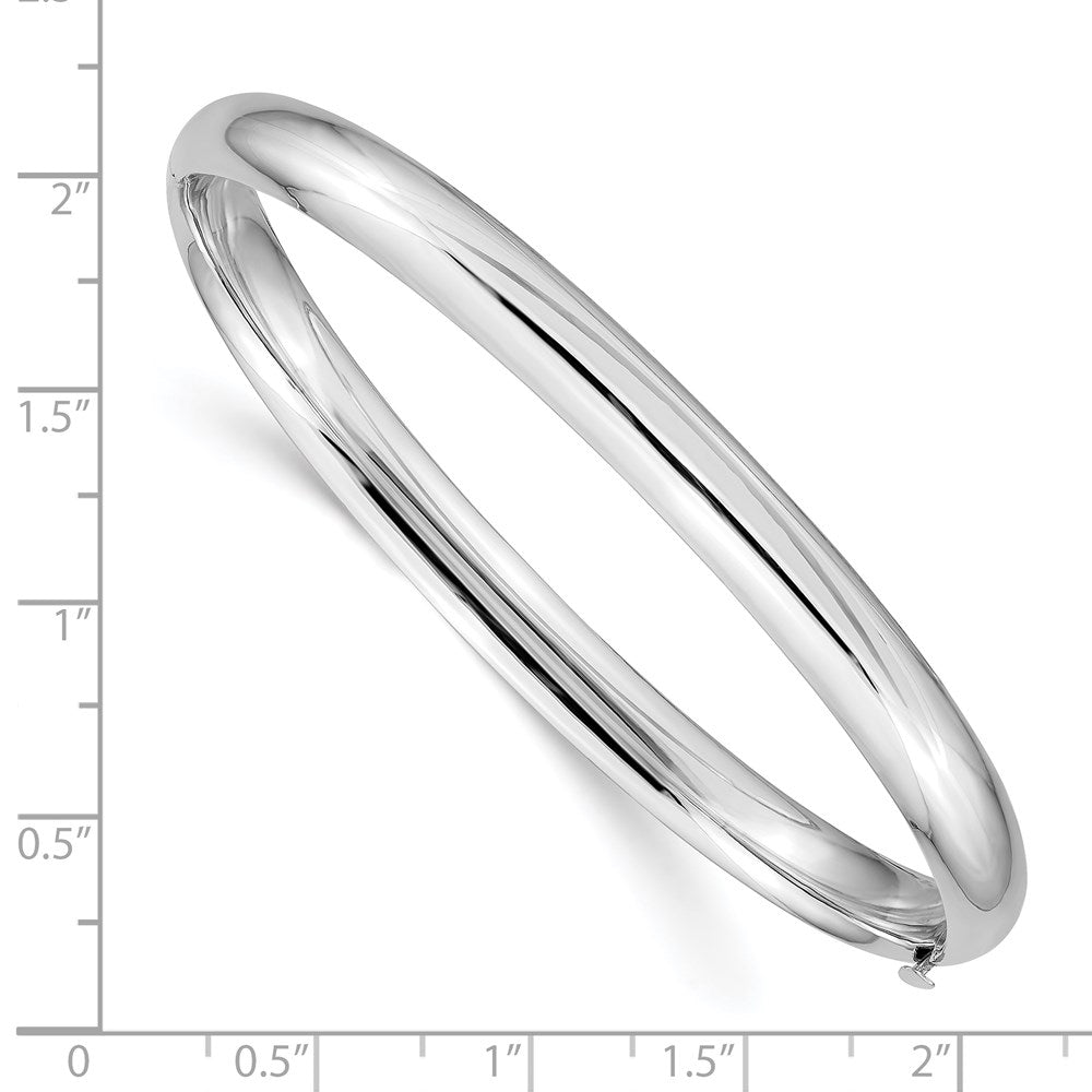 14K Weißgold Hoch Poliert 6.00mm Klappbar Armreif