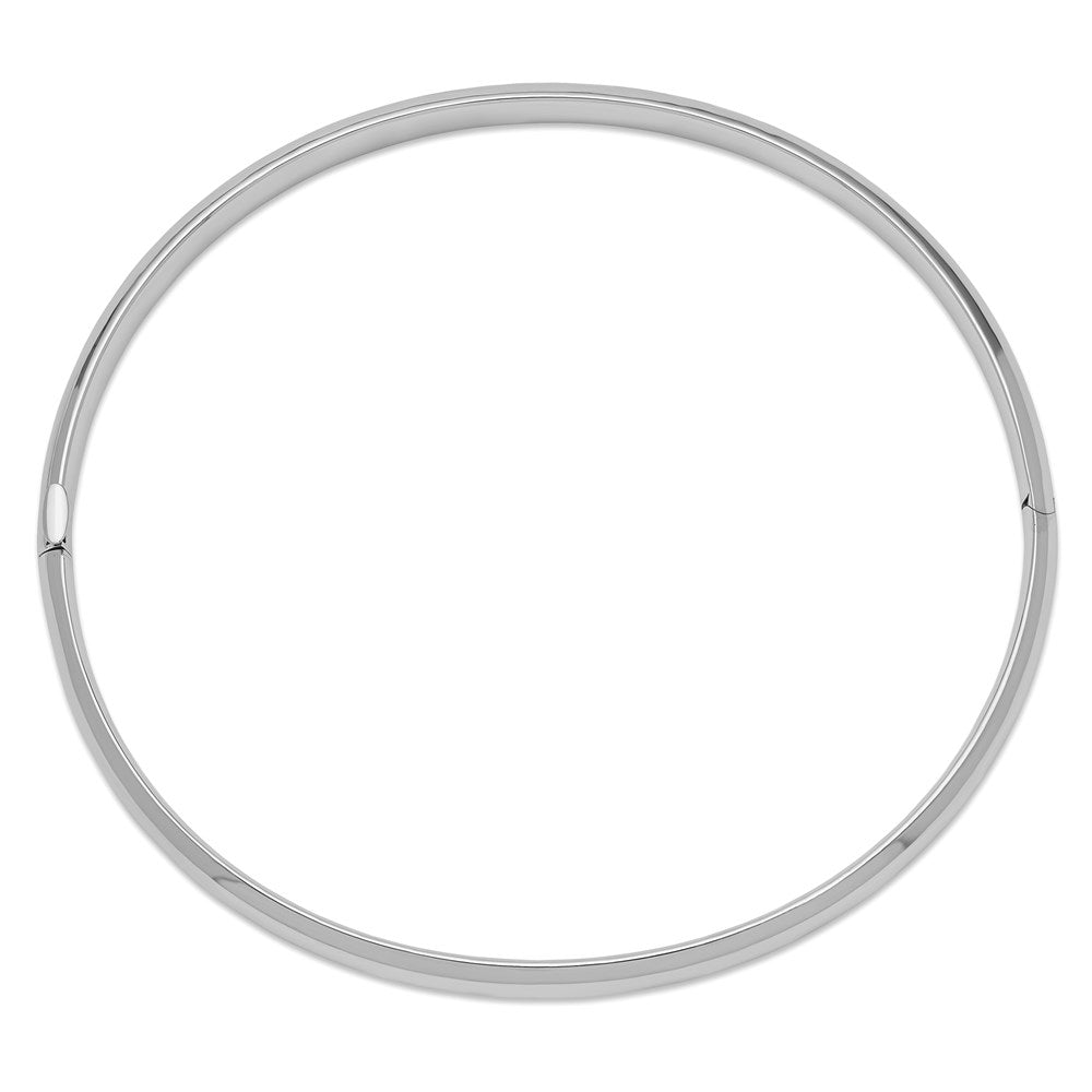 14K Weißgold Hoch Poliert 4.0mm Klappbar Armreif