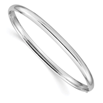 14K Weißgold Hoch Poliert 4.0mm Klappbar Armreif