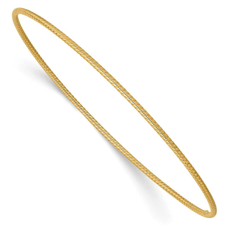 8 Zoll 14K 1.5mm Strukturiert Schieber-on Armreif Armband