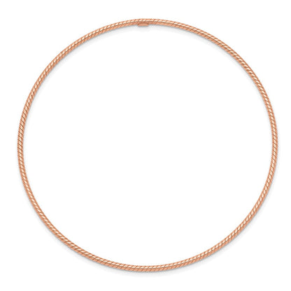 8 Zoll 14K 1.5mm Roségold Strukturiert Schieber-on Armreif Armband
