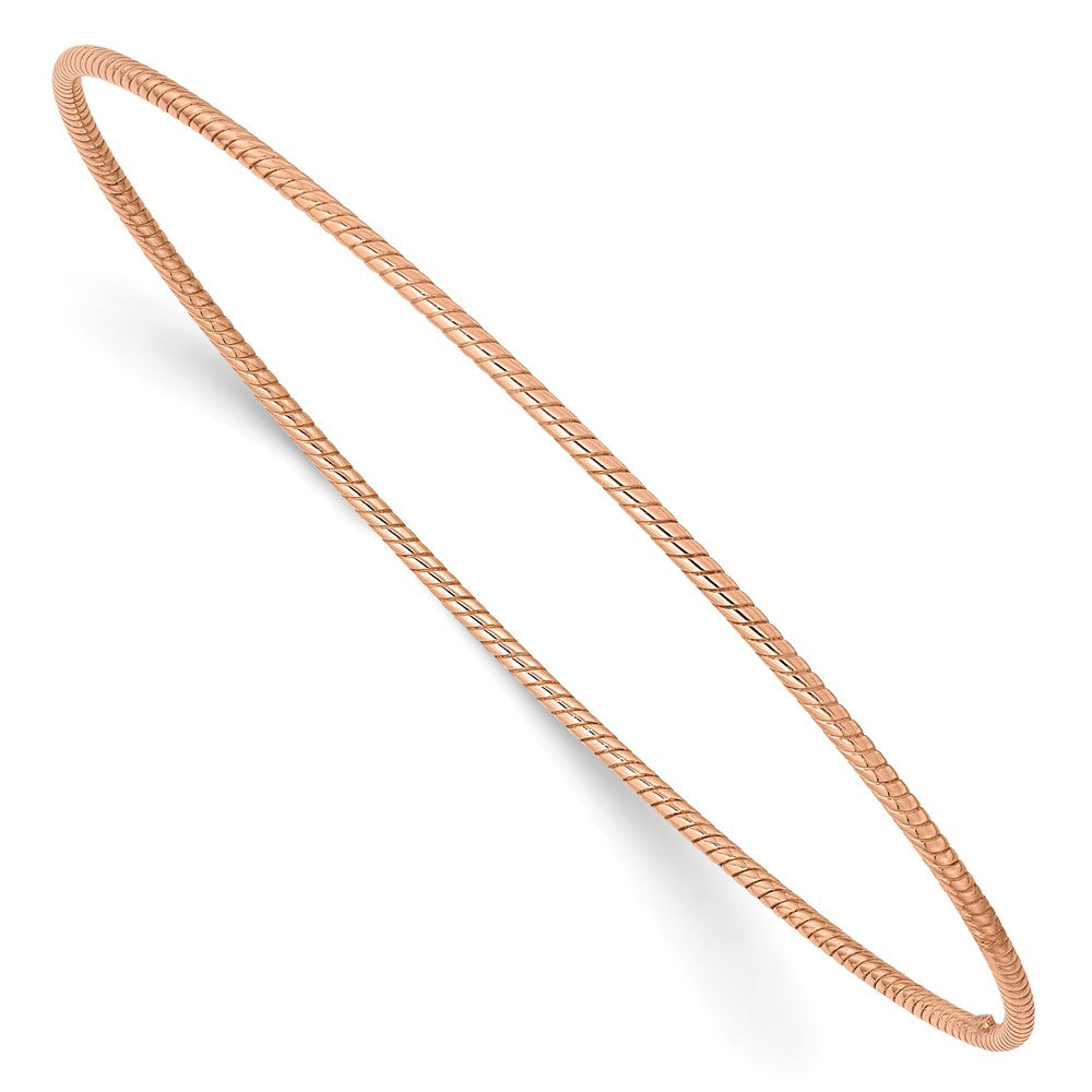 8 Zoll 14K 1.5mm Roségold Strukturiert Schieber-on Armreif Armband