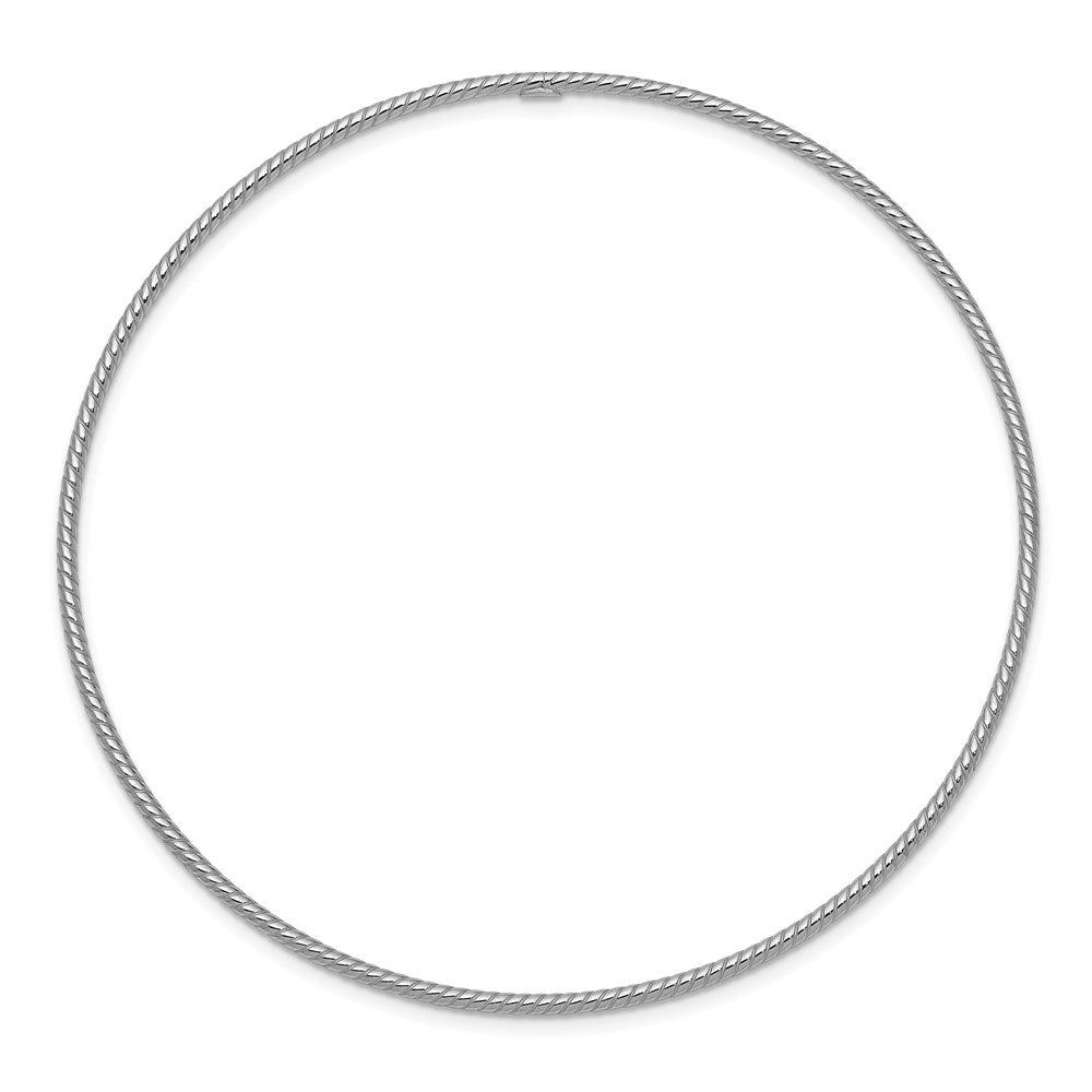 8 Zoll 14K 1.5mm Weißgold Strukturiert Schieber-on Armreif Armband