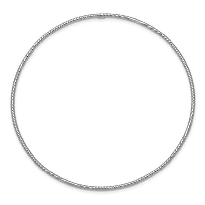 8 Zoll 14K 1.5mm Weißgold Strukturiert Schieber-on Armreif Armband