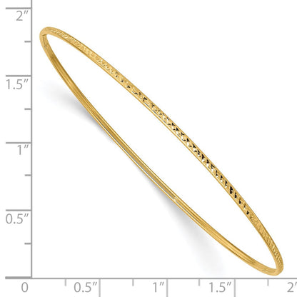 8 Zoll 14K 1.5mm Diamantiert Schieber-on Armreif Armband