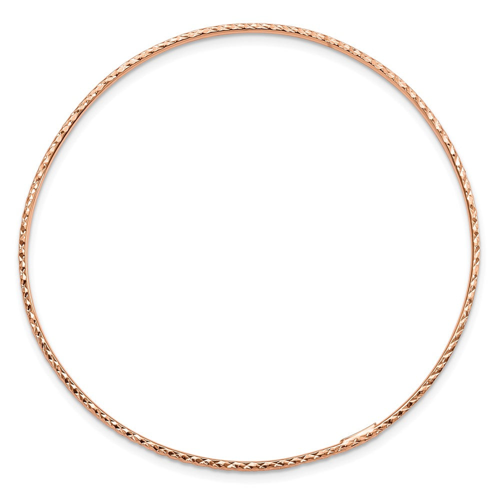8 Zoll 14K 1.5mm Roségold Diamantiert Schieber-on Armreif Armband