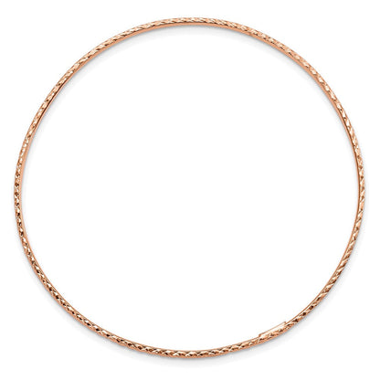 8 Zoll 14K 1.5mm Roségold Diamantiert Schieber-on Armreif Armband