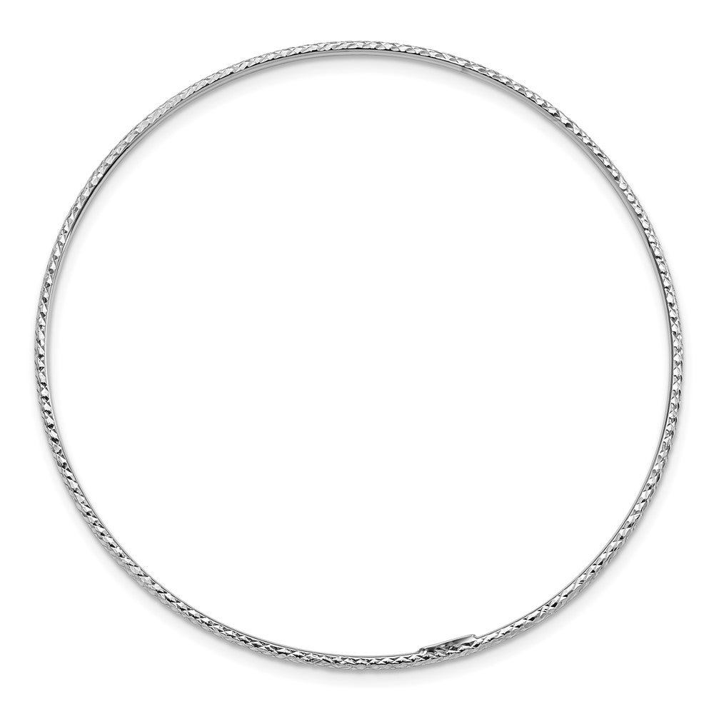 8 Zoll 14K 1.5mm Weißgold Diamantiert Schieber-on Armreif Armband