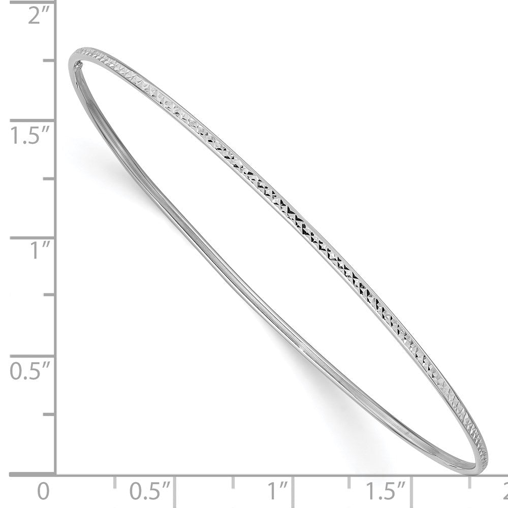 8 Zoll 14K 1.5mm Weißgold Diamantiert Schieber-on Armreif Armband