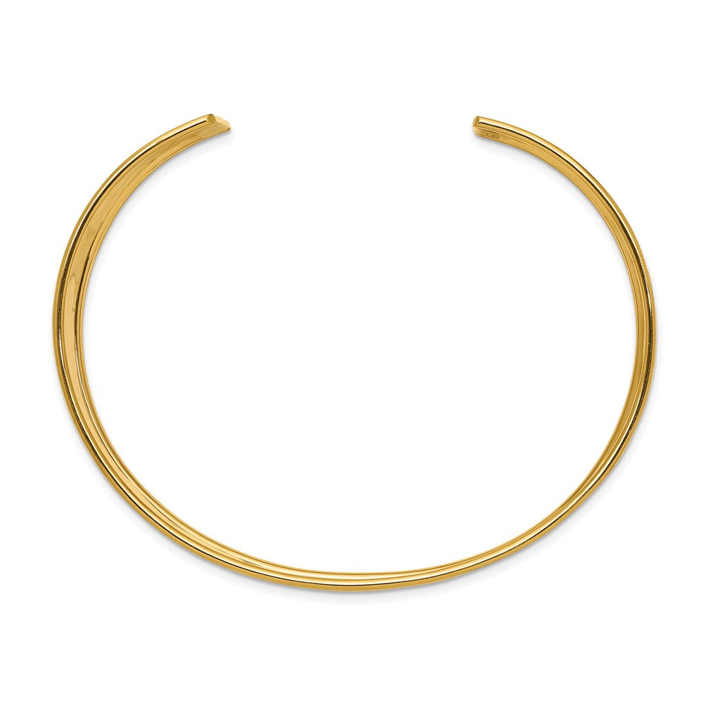 14K Gelbgold 19mm Gehämmert Poliert Manschette Armreif