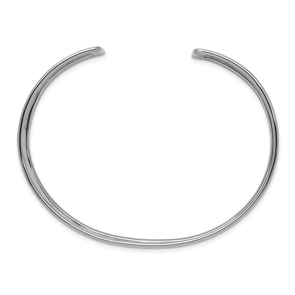 14K Weißgold 19mm Gehämmert Poliert Manschette Armreif