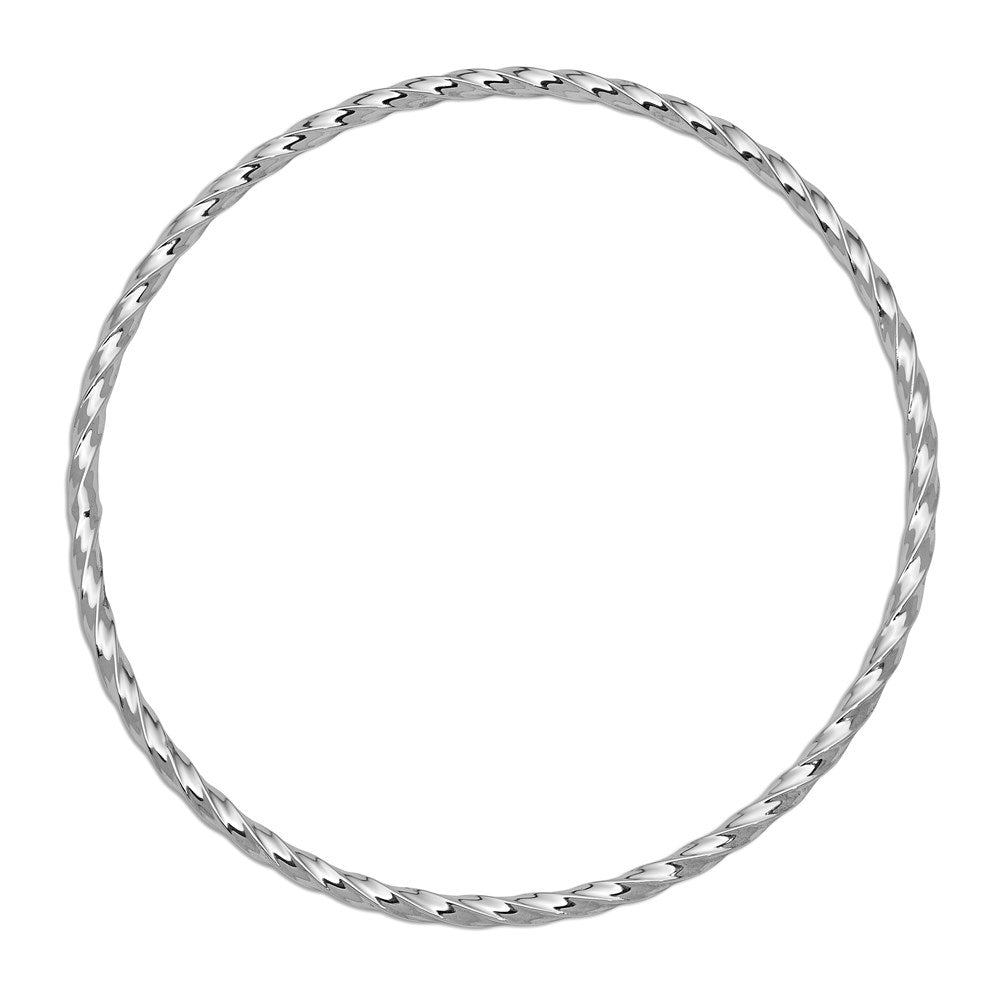 14K Weißgold 2.50mm Gedreht Schieber-on Armreif