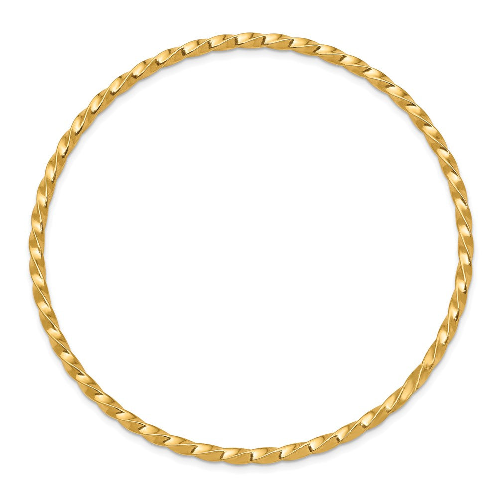 14K Gelbgold 2.50mm Gedreht Schieber-on Armreif
