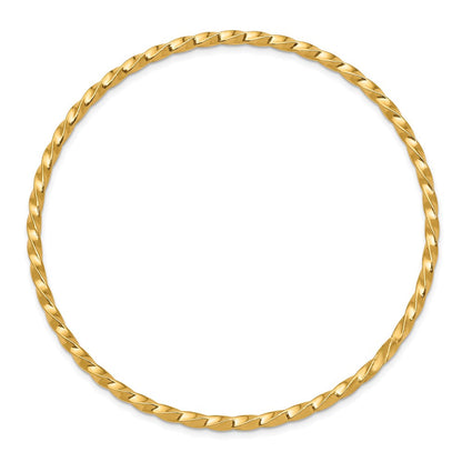 14K Gelbgold 2.50mm Gedreht Schieber-on Armreif