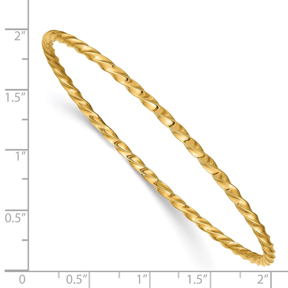 14K Gelbgold 2.50mm Gedreht Schieber-on Armreif
