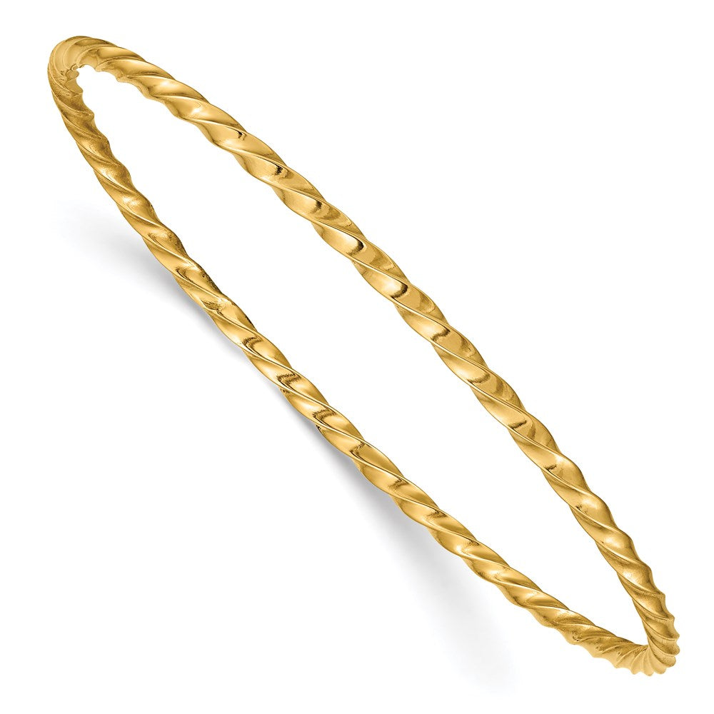14K Gelbgold 2.50mm Gedreht Schieber-on Armreif