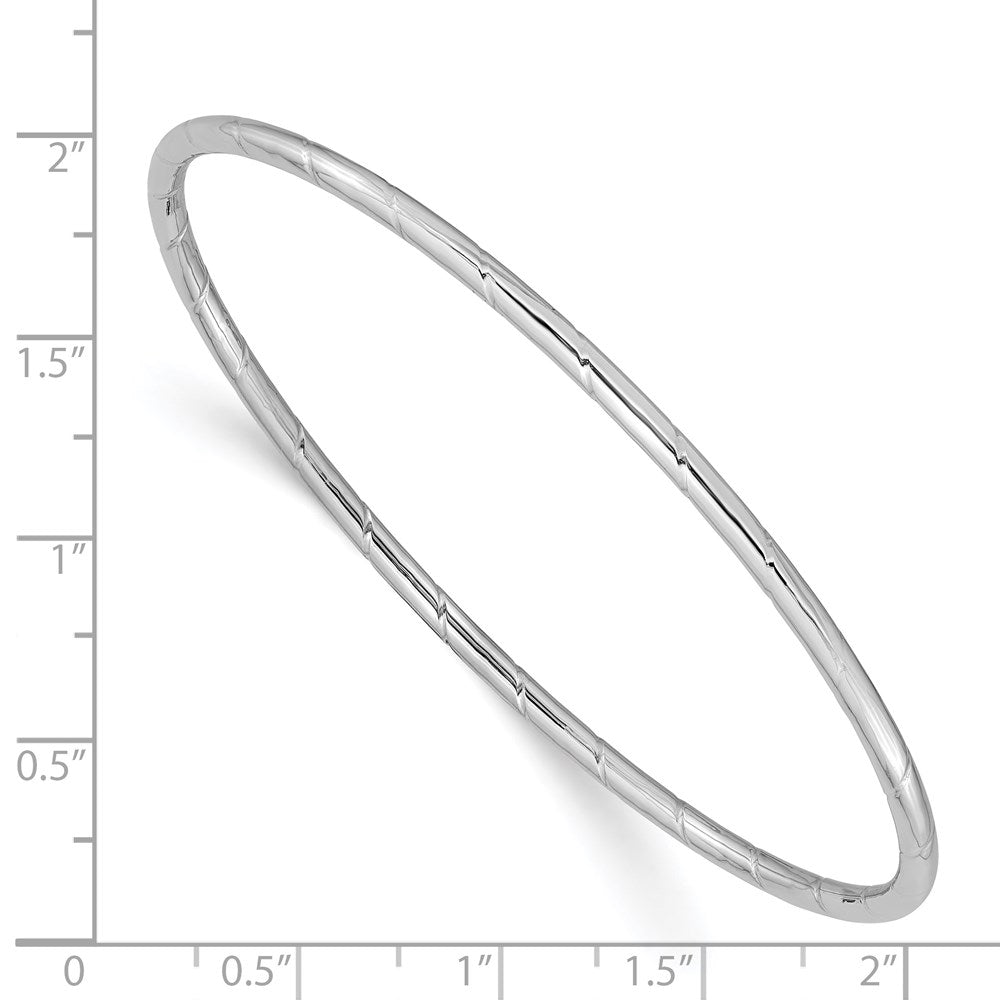 14K Weißgold 2.5mm Gerillt Schieber-on Armreif