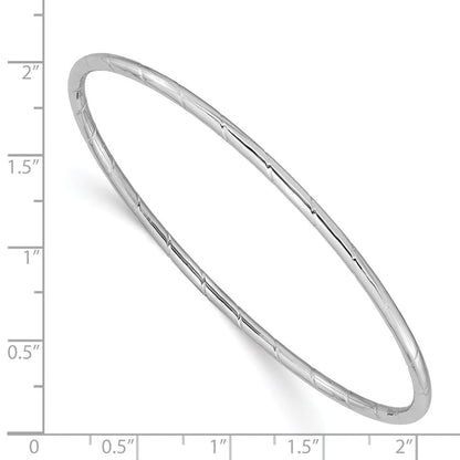 14K Weißgold 2.5mm Gerillt Schieber-on Armreif