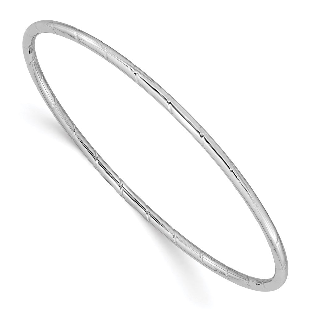 14K Weißgold 2.5mm Gerillt Schieber-on Armreif