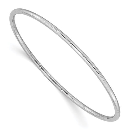 14K Weißgold 2.5mm Gerillt Schieber-on Armreif