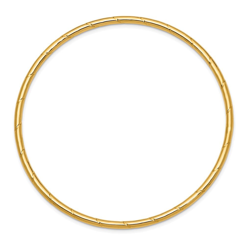 14K Gelbgold 2.5mm Gerillt Schieber-on Armreif