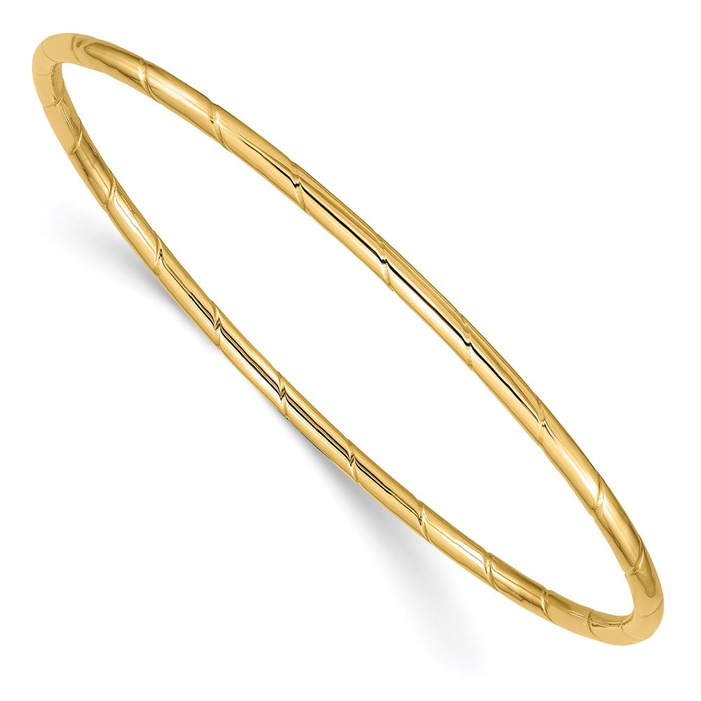 14K Gelbgold 2.5mm Gerillt Schieber-on Armreif