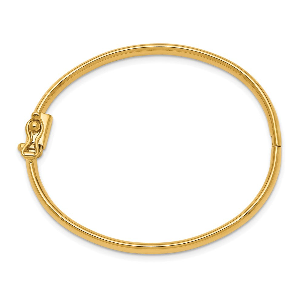 14K Gelbgold Poliert Klappbar Sicherheits Verschluss Baby Armreif